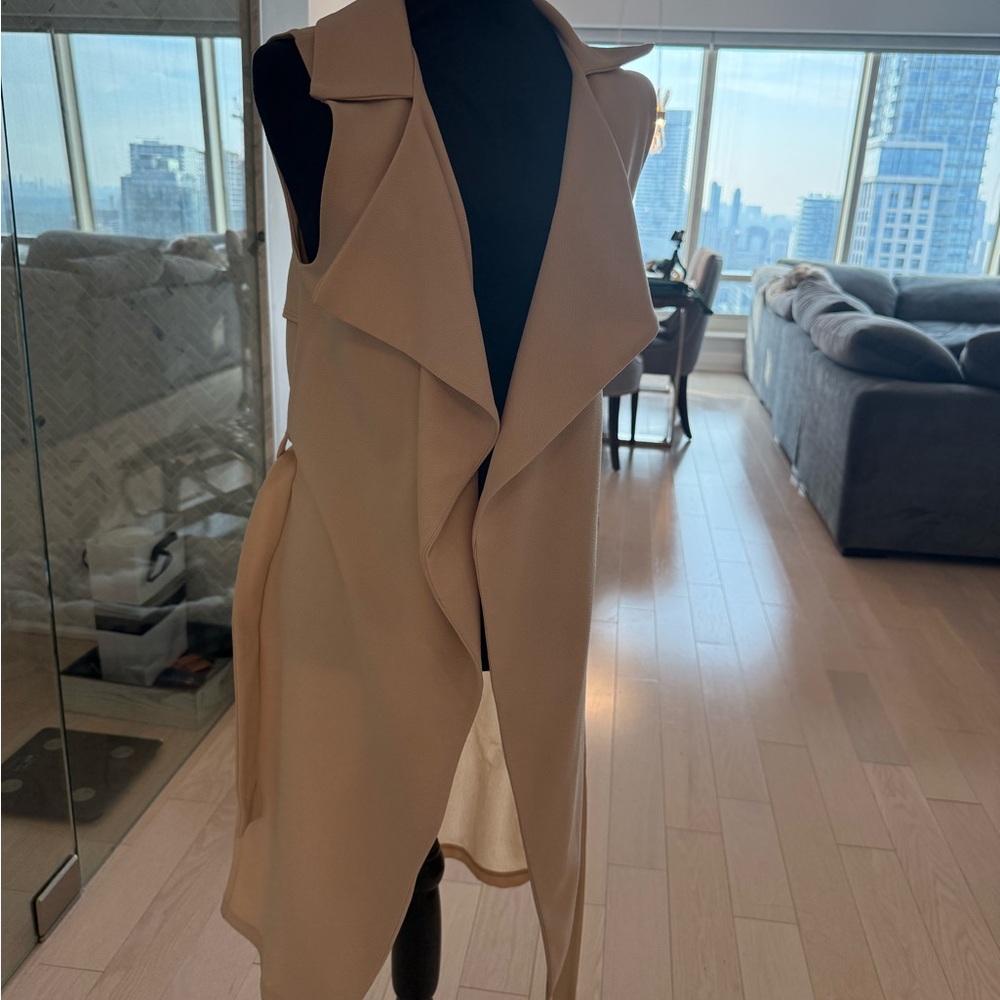 Elegant Sleeveless Tan Dress